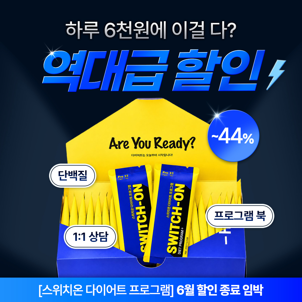 [기간 한정 특가] 끝까지 스위치온 (4주 프로그램, 스위치온 다이어트 프로그램 본품+10포) [원산지:상세설명에 표시]